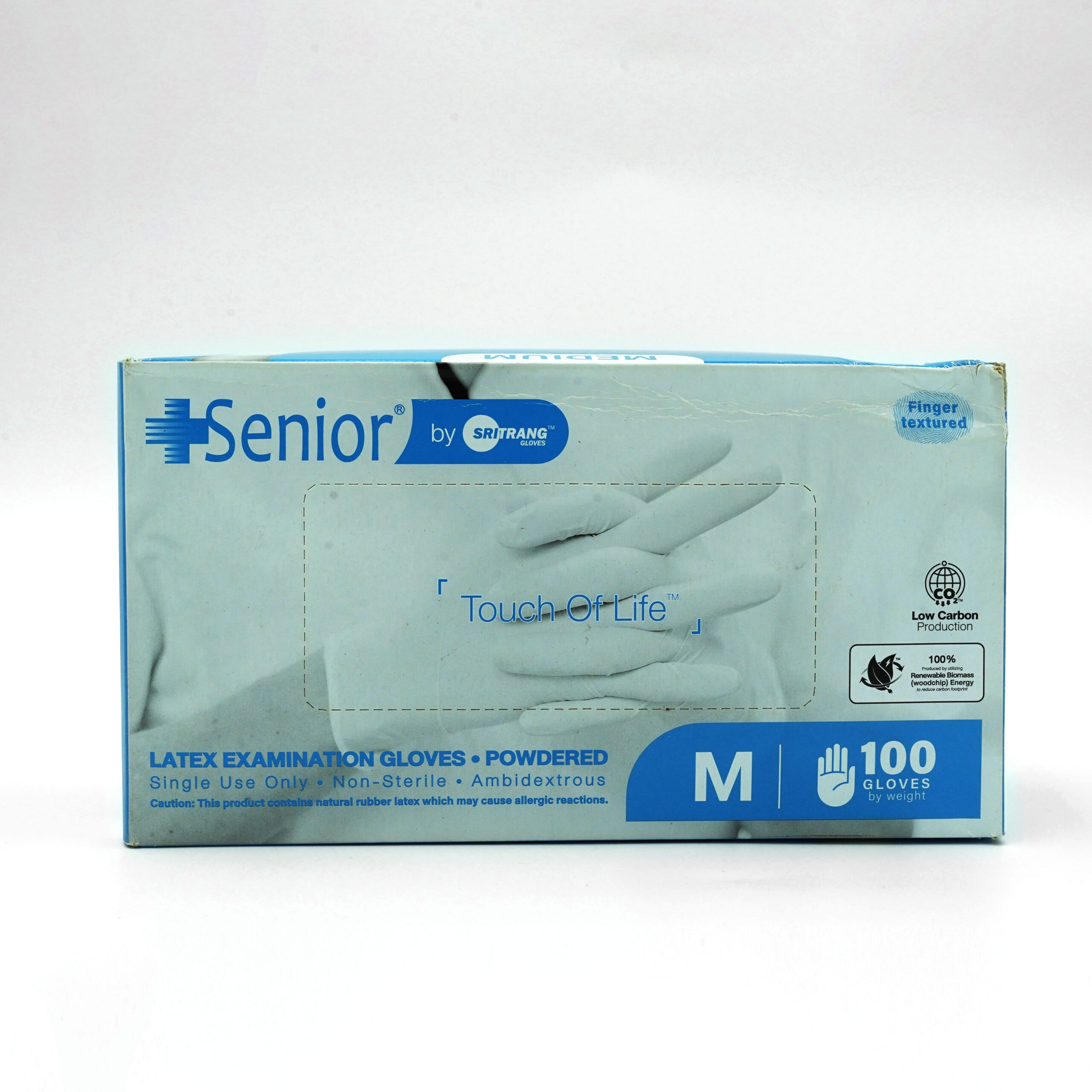 Senior Gloves Medium - Latex - Powdered - Image 2